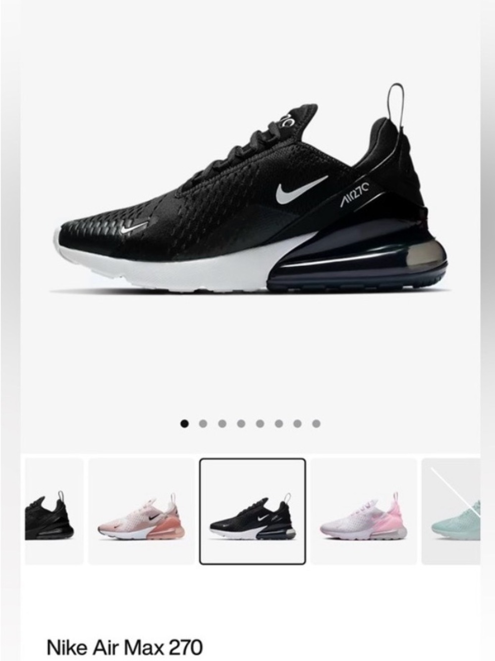 Nike Men’s Air Max 270 Black Size 8 in very good shape. Fits a women’s size 9.5 - Picture 4 of 5